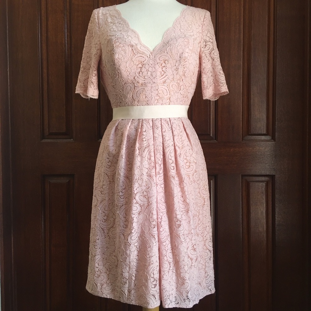 Watters&Watters Catania Pink Lace Dress Bridesmaid - Picture 2 of 6